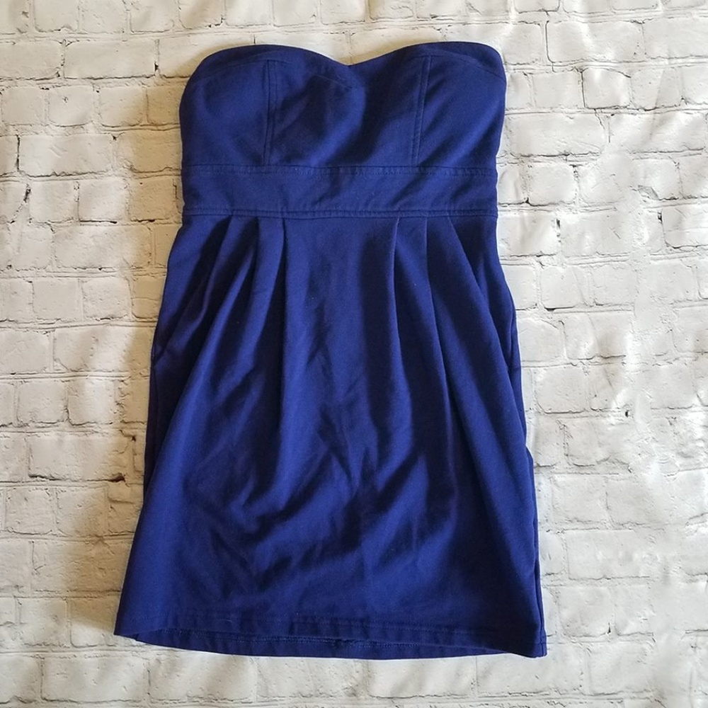 Forever 21 Blue Strapless Mini Dress